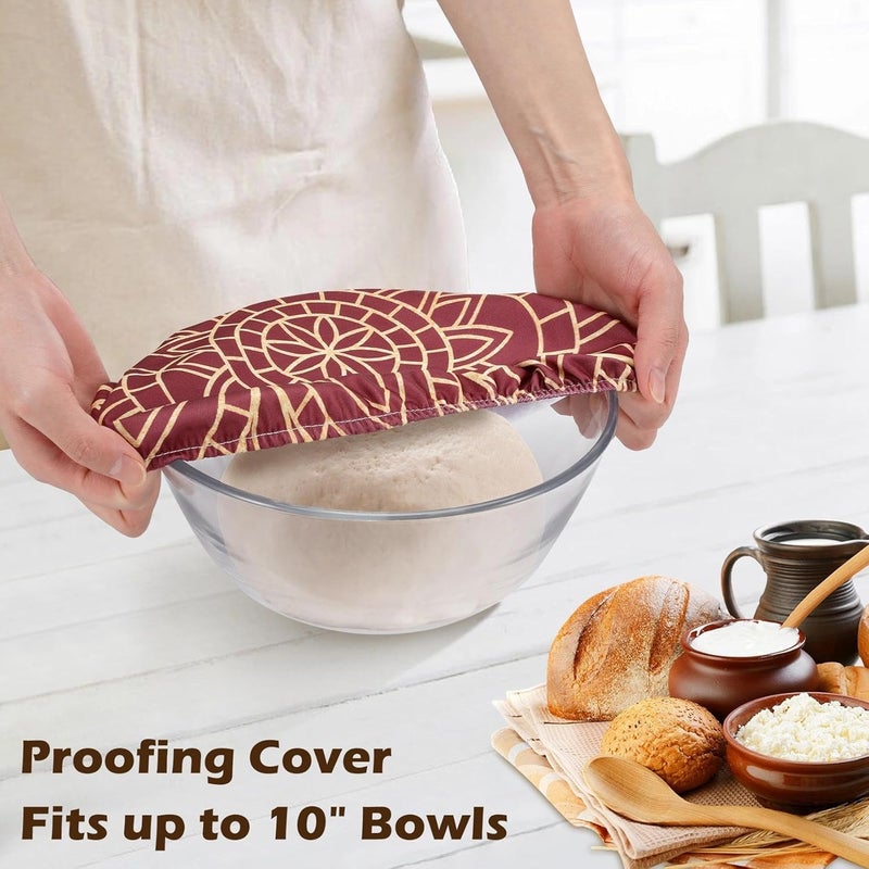 Revahope 2 Pack Reusable Bread Bags for Homemade Bread, 17"×13" Sourdough Bread Storage Bags with Bowl Cover - Keep Loaf Fresh and Easy to Wash(Brown Diamond) - Image 5